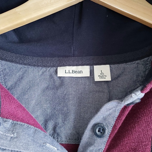 LL BEAN || Soft Cotton Rugby, Hoodie Pullover - Picture 7 of 9